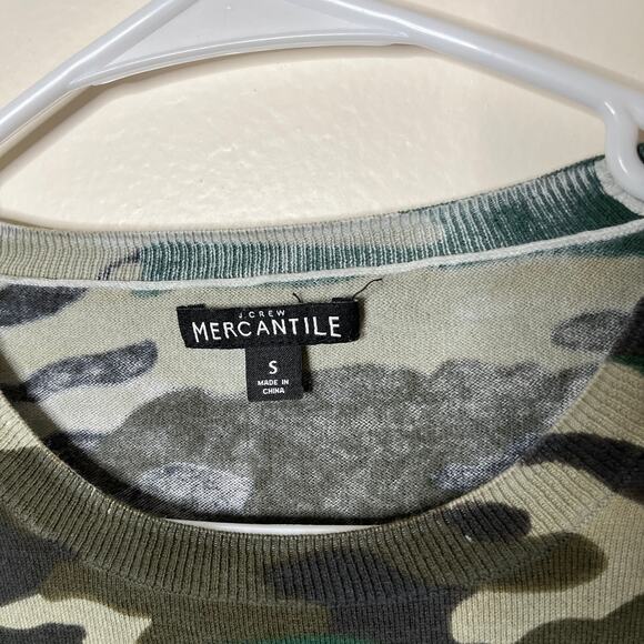 J.Crew Mercantile Camouflage Sweater Womens Small Long Sleeve Pullover Knit - Picture 3 of 4
